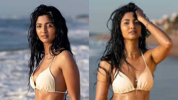 பிகினியில் மூச்சுமுட்ட வைத்த கீர்த்தி பாண்டியன்... அப்பா பெயரை கெடுக்காதீங்க.. விளாசும் ரசிகர்கள்!