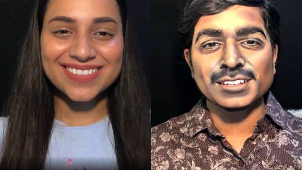 மேக்கப் போட்டு விஜய் சேதுபதியாக மாறிய இளம் பெண்.. திகைக்க வைக்கும் வீடியோ!