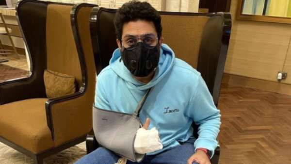 கையில் பெரிய கட்டுடன்… படப்பிடிப்பை தொடரும் அபிஷேக்பச்சன் !