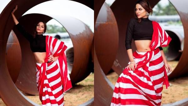 சிகப்பு சேலையில் சிக்குன்னு போட்டோஷூட் நடத்திய ஐஸ்வர்யா தத்தா!