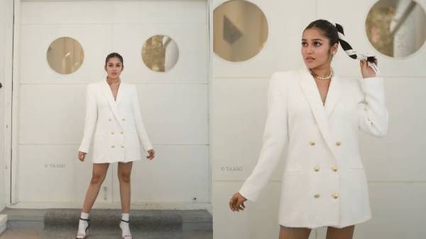 பேண்ட் போடாமல் வெறும் பிளேசருடன்... வயதுக்கு மீறிய போட்டோ ஷூட் நடத்திய குட்டி நயன்!