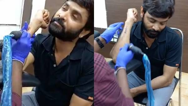 லவ் யூ பாப்பா... மனைவி பெயரை பச்சை குத்திய ஸ்நேகன்