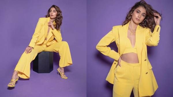 மஞ்சள் மலராக ஜொலிக்கும் பீஸ்ட் பட நடிகை... வைரலாகும் புகைப்படங்கள்!