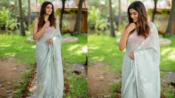 சேலை கட்டிய செங்காந்தள்... மாயோன் பிரஸ்மீட்டில் மனதை கொள்ளை கொண்ட தான்யா!