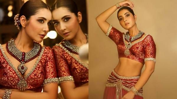 தங்க நிறத்தில் இளவரசி போல ஜொலிக்கும் நடிகை ராஷி கண்ணா!