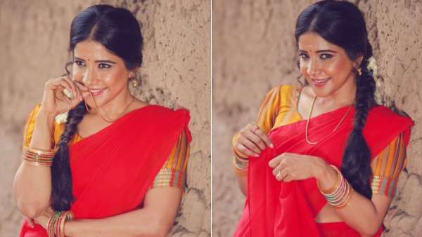 வெக்கத்துக்கே வெக்கம் வருது.. குடும்ப குத்துவிளக்காக ஜொலிக்கும் சாக்ஷி அகர்வால்.. கவிதை பாடும் ரசிகர்கள் !