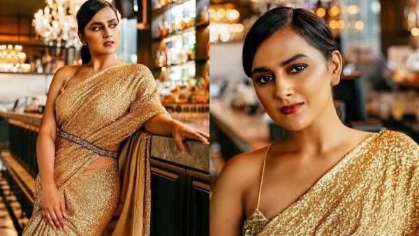 ஜிகுஜிகு புடவையில் ஏங்க வைக்கும் ஷ்ரத்தா ஸ்ரீநாத் ... சொக்கிப்போன ரசிகர்கள் !