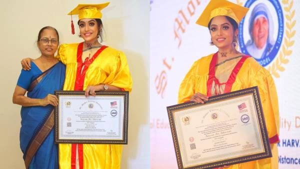 சிம்புவை போன்று டாக்டர் பட்டம் பெற்ற நடிகை... குஷியில் புகைப்படம் பகிர்வு