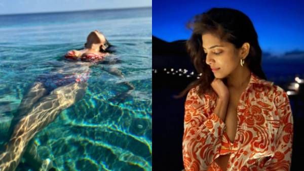 மாலத்தீவில் மல்லாக்கப் படுத்து நீச்சல் அடிக்கும் மாளவிகா மோகனன்.. ஒரே பிகினி கலெக்‌ஷனா இருக்கே!