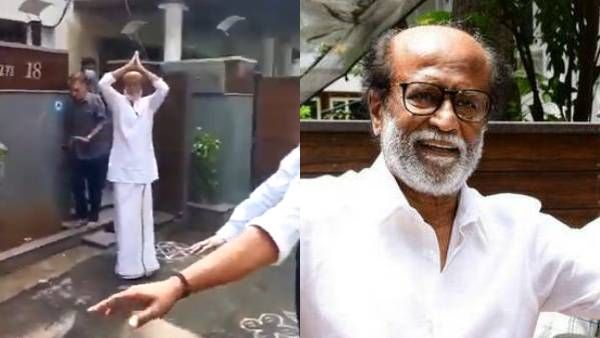 போயஸ் கார்டனில் குவிந்த ரசிகர்கள்...வெளியே வந்து வாழ்த்து சொன்ன ரஜினி