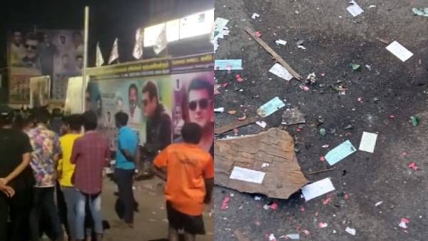 வலிமை ரிலீஸ்...கோவை திரையரங்கில் பெட்ரோல் குண்டு வீச்சு... பைக் ஆசாமிகளை தேடும் போலீஸ்