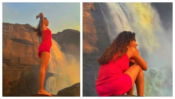 அதிரப்பள்ளி அருவி அருகே அசத்தல் போஸ் கொடுத்த சமந்தா.. வாழ்க்கை தத்துவம் வேற சொல்லியிருக்காரு!