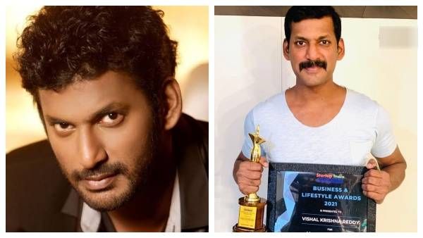 விருதும் கையுமாக விஷால்… அவர் மகிழ்ச்சிக்கு காரணம் என்ன ?