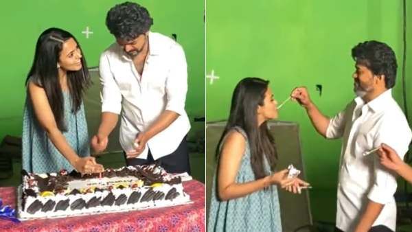 கேக் ஊட்டிய விஜய்... துள்ளி குதித்த அபர்ணா தாஸ்... என்ன கொண்டாட்டம்னு பாருங்க!