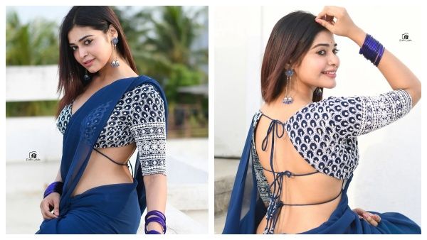 கயிறு மட்டும் தான் இருக்கு.. இதுதான் பிளவுஸா?.. கவர்ச்சியில் உச்சம் தொட்ட தர்ஷா குப்தா!