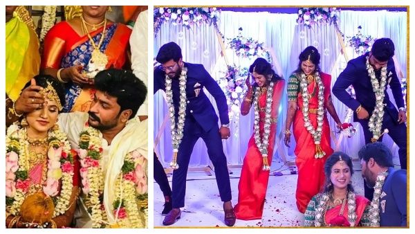 கல்யாண மேடையில் கண்கலங்கிய செய்திவாசிப்பாளர் கண்மணி.. சீரியல் நடிகர் நவின் செம ஹேப்பி!