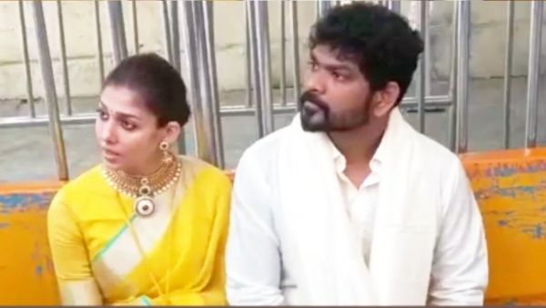 மஞ்சள் நிற சேலையில் நயன்தாரா.. மங்களகரமாக திருப்பதியில் கணவர் விக்னேஷ் சிவன் உடன் சாமி தரிசனம்!