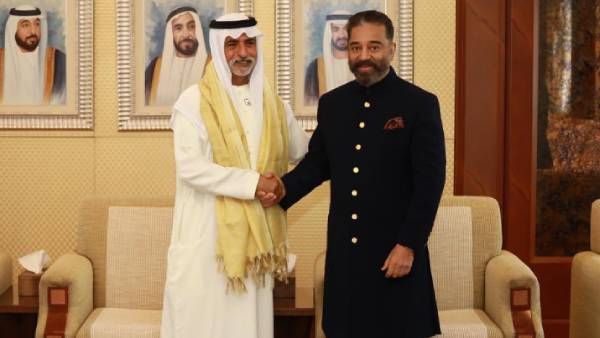 ஐக்கிய அரபு அமீரக அமைச்சரை சந்தித்த கமல்ஹாசன்.. டிரண்டாகும் போட்டோ!