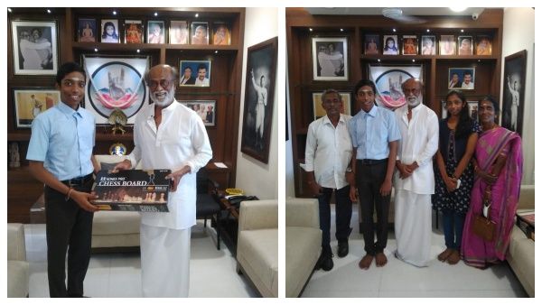 ரஜினியை சந்தித்து ஆசி பெற்றார் செஸ் சாம்பியன் பிரக்ஞானந்தா.. ராகவேந்திரர் படம் கொடுத்து வாழ்த்து!