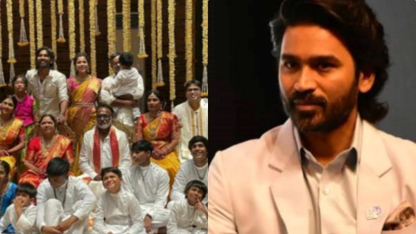 குடும்பத்துடன் விசேஷத்தில் கலந்துகொண்ட தனுஷ்.. அட மகன்களும் இருக்காங்களே!