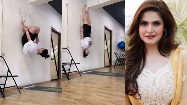 என்ன இப்படி சுவற்றில் பல்லி மாதிரி ஒட்டிகிட்டு, தலைகீழா தொங்குறார்...மிரட்டும் ஜெரின் கான் வீடியோ