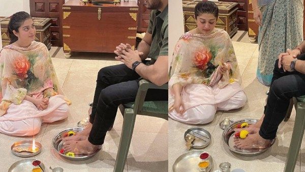 அடுத்த ஜென்மத்திலேயும் இவரே கணவரா வரணும்..கணவருக்கு பாத பூஜை செய்த பிரபல நடிகை!