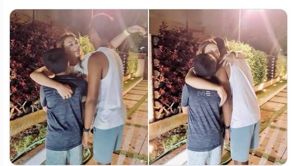 சில நேரங்களில்..தேவையானது அணைப்பு மட்டுமே..மகன்களுடன் ஐஸ்வர்யா!