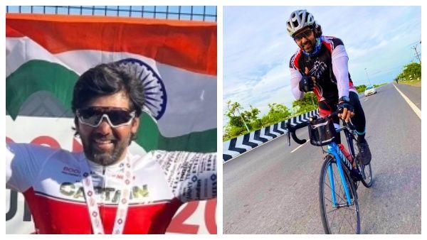 சைக்கிளில் 1540 கிலோ மீட்டர் தூரத்தைக் கடந்த ஆர்யா...குவியும் வாழ்த்துக்கள்