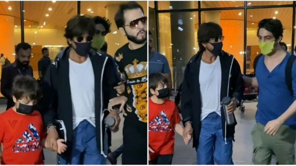 கையை பிடித்து இழுத்த நபர்..திரும்பிப் பார்த்து முறைத்த ஷாருக்கான்..விமான நிலையத்தில் சலசலப்பு!