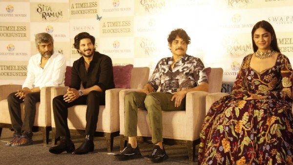 சீதா ராமம் 5 நாட்களில் 33 கோடி வசூல்: சக்சஸ் மீட்டில் ஸ்டைலாக என்ட்ரி கொடுத்த துல்கர், மிருணாள்