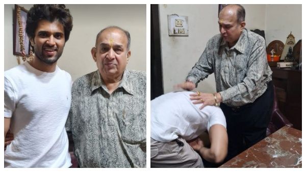 கலாய்த்த தியேட்டர் ஓனர்: காலில் விழுந்து கட்டியணைத்துக் கொண்ட விஜய் தேவரகொண்டா