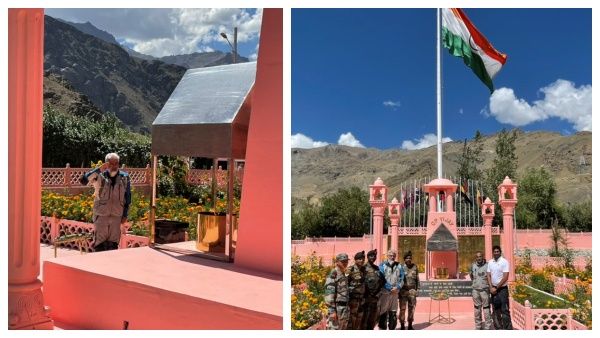 கார்கில் போர் நினைவிடத்தில் சல்யூட் அடித்து மரியாதை செலுத்திய அஜித்..டிரெண்டாகும் புகைப்படம்!