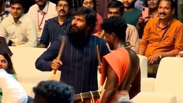 வாத்திய கலைஞர்களுடன் செண்டை மேளத்தை இசைத்த விக்ரம்.. சார் இதுகூட தெரியுமா உங்களுக்கு!