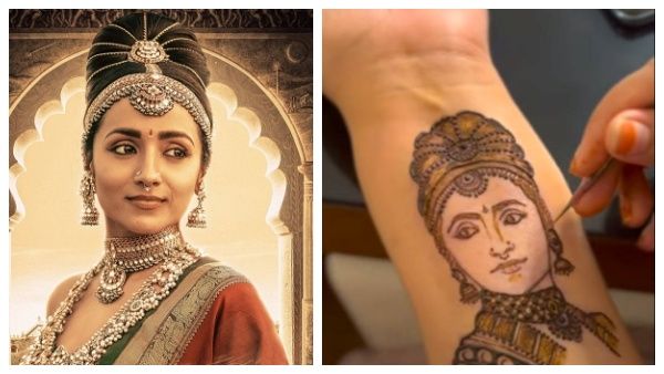 மருதாணியில் குந்தவை முகம்.. என்ன க்யூட்டா போட்டுருக்காங்க பாருங்க!