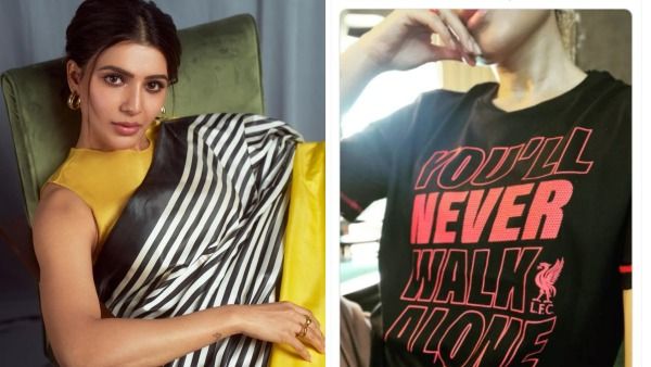 அந்த ஃபீலிங்கில் இருக்கிறாரா சமந்தா.. டிசர்ட் வாசகம் மூலம் சொல்ல வருவது என்ன? ரசிகர்கள் கேள்வி!