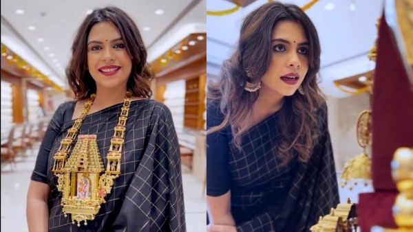 ஆண்டாள் கோவில் வடிவில்..3 கிலோவில் நெக்லஸ் அணிந்திருக்கும் ஹீரோவின் மனைவி!