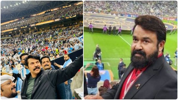 FIFA World Cup 2022: உலககோப்பை கால்பந்தாட்ட ஃபைனலை நேரடியாக கண்டு ரசிக்கும் மம்முக்கா, மோகன்லால்!