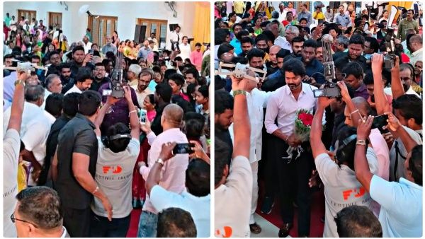 திருமண விழாவிற்கு வாரிசு ஸ்டைலில் வந்த விஜய்...இணையத்தில் தீயாய் பரவும் போட்டோ!