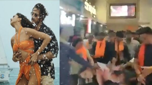 பதான் காவி பிகினி.. ஷாருக்கான், தீபிகா போஸ்டர்கள் கிழிப்பு... பஜ்ரங் தள் அமைப்பினர் ஆக்ரோஷம்