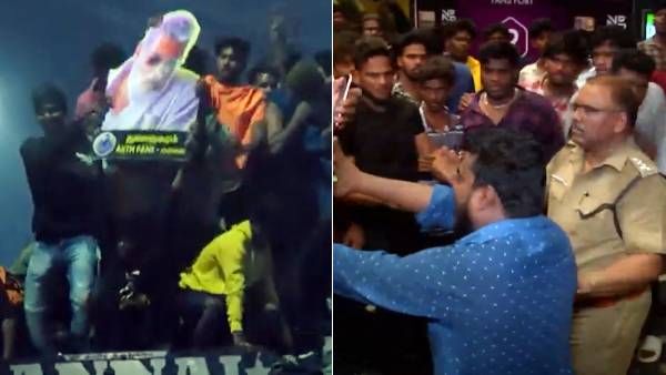 என்ன ஒரு அராஜகம்.. போலீஸ்காரரையே எதிர்த்து தள்ளிய அஜித் ரசிகர்கள்.. துணிவு FDFS சேட்டைகள்!