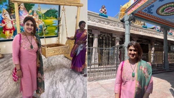 பழனி முருகன் கோயிலில் சாமி தரிசனம் செய்த வனிதா விஜயகுமார்!