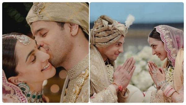 Kiara Advani Wedding: கன்னத்தில் நச்சென ஒரு முத்தம்.. பிரம்மாண்டமாக நடந்த கியாரா அத்வானி திருமணம்!