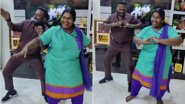 டேய் தகப்பா.. தனியா ஒரு ரீல்ஸ் பண்ண விடுடா.. ரோபோ சங்கருடன் இந்திரஜா சங்கர் கலக்கல் ஆட்டம்!