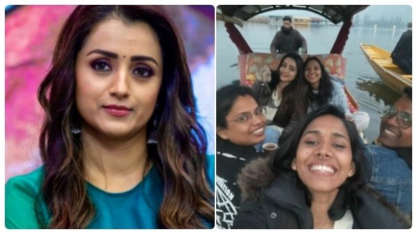 காஷ்மீரில் லியோ ஷூட்டிங் நடக்குதா.. இல்லை ஜாலி டூர் போயிருக்காங்களா.. படகு சவாரி செய்த த்ரிஷா!