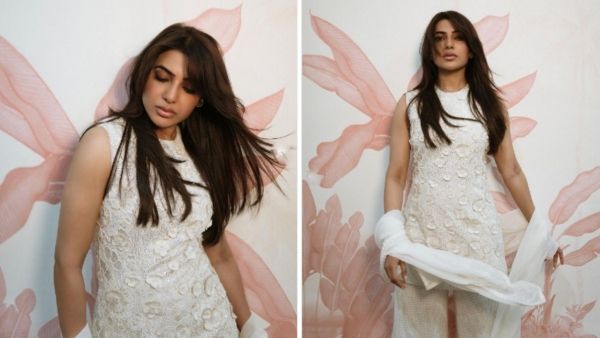 அடுத்தடுத்த புகைப்படங்கள்.. வெள்ளை உடையில் தேவதையாக ஜொலிப்பு.. ஆனாலும் பழைய ஸ்மைல் மிஸ்ஸிங்!