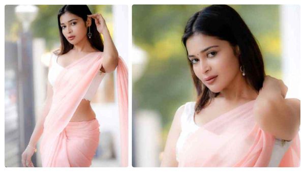 Dharsha :மயிலிறகு போன்ற புடவையில் ரசிகர்களை வருடிவிட்ட தர்ஷா குப்தா.. வேற லெவல் போட்டோஸ்!