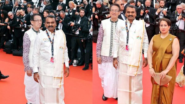 Cannes 2023 - கேன்ஸ் திரைப்பட விழா.. பாரம்பரிய வேட்டி, சட்டையில் மத்திய இணையமைச்சர் எல்.முருகன்