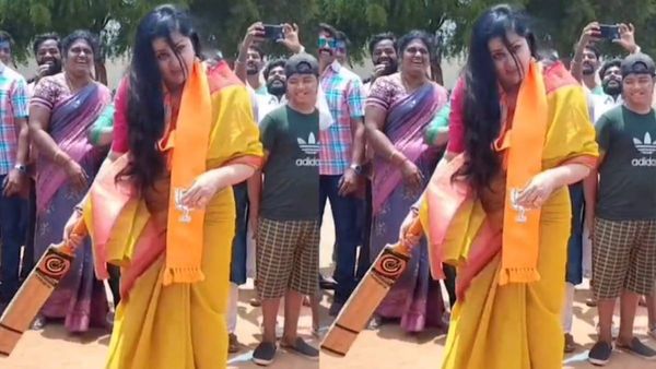 Namitha : பந்தை ஓங்கி அடிச்ச நமீதா… பேட்டிங்.. பெளலிங்.. இரண்டுமே தெரியும்!