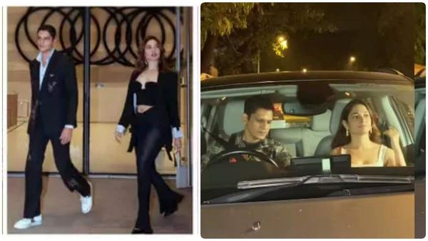 Tamannaah - நைட்டில் அவுட்டிங்.. மும்பையில் மீண்டும் கேமராவில் சிக்கிய தமன்னா - விஜய்