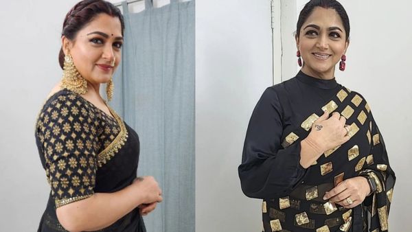 Khushbu: கருப்புதான் குஷ்பூவிற்கு பிடிச்ச கலராம்.. கருப்பு கலர் புடவையில் என்ன அழகு!